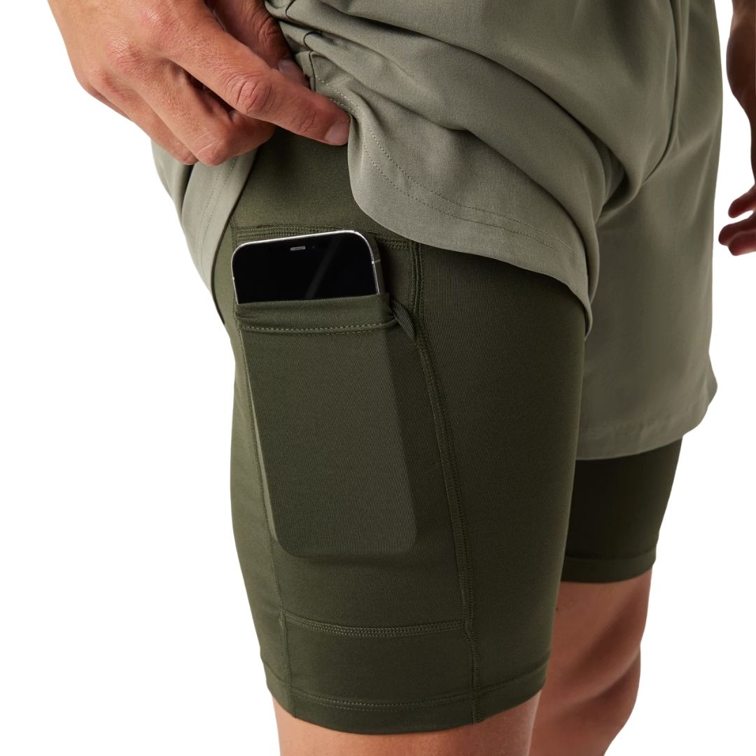 Björn Borg 2 in 1 Shorts Men (Dusty Olive)