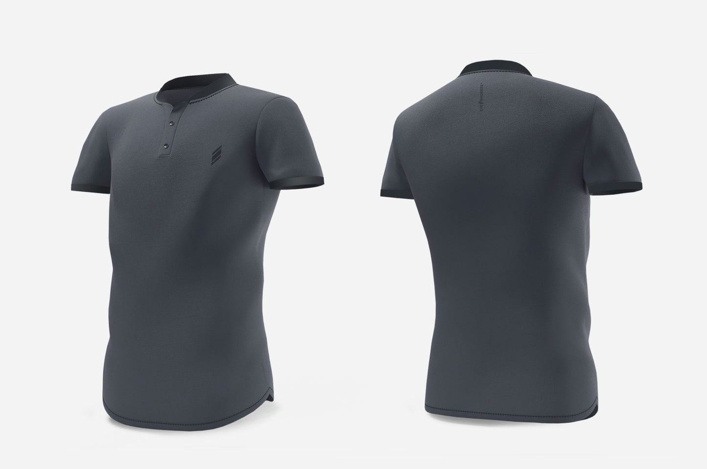 Eye Henley T-Shirt (Dark Grey-Black)